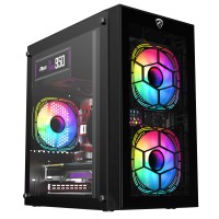 PC Power Spider Web Crystal Mini BK With 230W PSU & 3 FANS Gaming Case